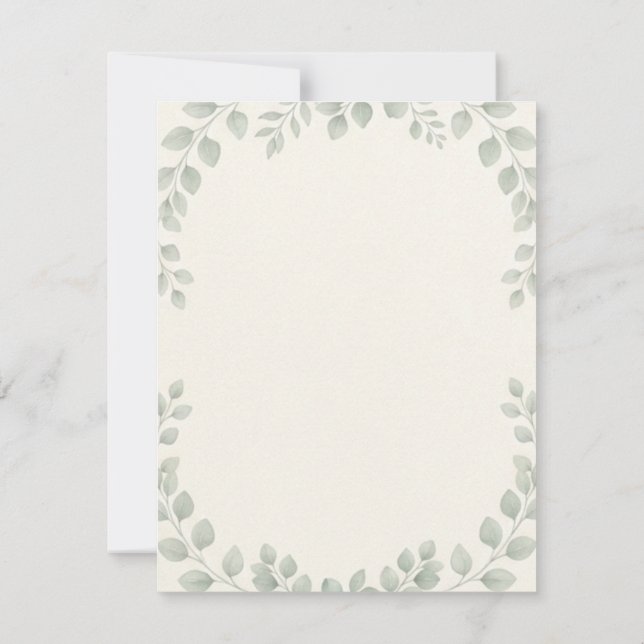 Lyxig Minimalistisk Botanisk Eukalyptus Bröllopsin (Baksida)