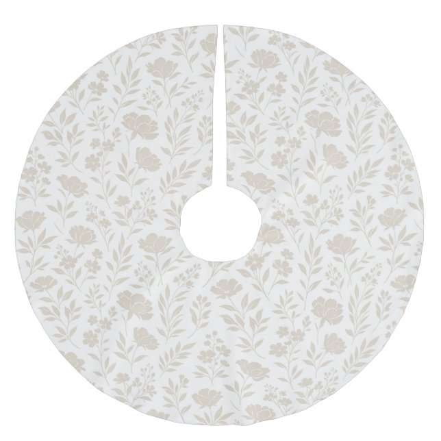 Lyxig Minimalistisk Botanisk Mönster Julgransmatta Borstad Polyester (Framsidan)