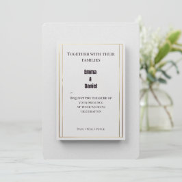 Lyxig minimalistisk bröllopsinbjudan Elegant Guld Inbjudningar
