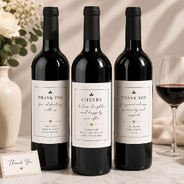 Lyxig minimalistisk etikettset för vin vinflaska etikett