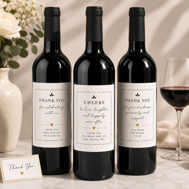 Lyxig minimalistisk etikettset för vin vinflaska etikett (Skapare uppladdad)