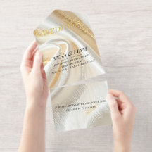 Lyxig minimalistisk inbjudan i guld