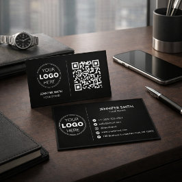 Lyxig Minimalistisk Svart QR Exekutiv Varumärkesid Visitkort