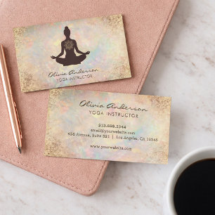 Lyxig Mjuk Opal Yoga Instruktör Meditation Tränare Visitkort