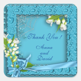 Lyxig Modern Blomma Lägg Till Din Text Fyrkantigt Klistermärke