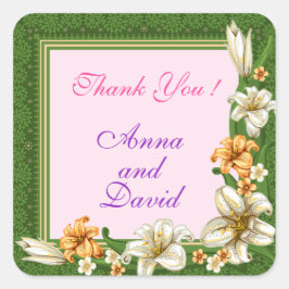 Lyxig Modern Blommig Lägg Till Din Text Fyrkantigt Klistermärke