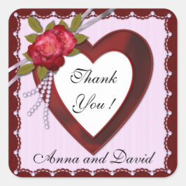 Lyxig Modern Burgundy Lägg Till Din Text Fyrkantigt Klistermärke