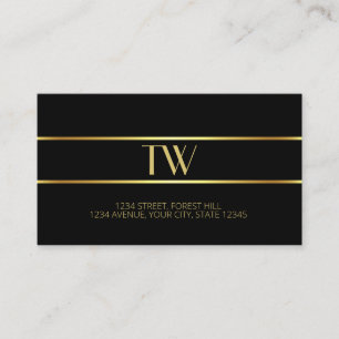 Lyxig Modern Elegant Guld Monogrammerad Kort