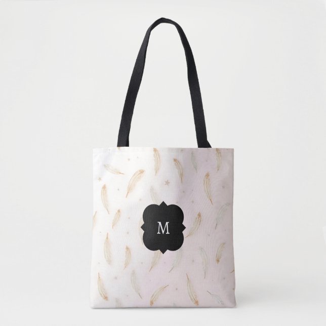 Lyxig Modern Fjädrar Boho Kollektion Tygkasse (Framsida)