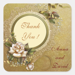 Lyxig Modern Guld Lägg Till Din Text Fyrkantig Kli Fyrkantigt Klistermärke