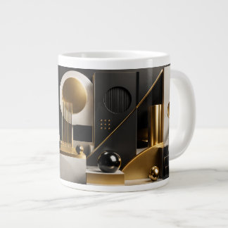 Lyxig Modern Komposition: Guld, Svart Present Jumbo Mugg