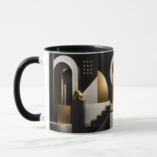 Lyxig Modern Komposition: Guld, Svart Present Mugg