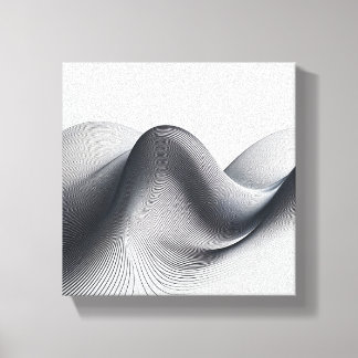 Lyxig Modern Minimalist Vågkonst - Abstrakt 3D Li Canvastryck