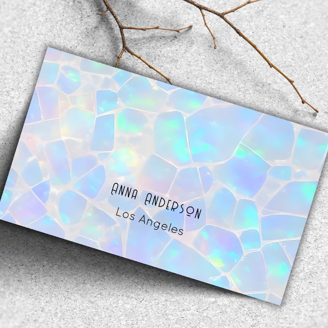 Lyxig Modern Opal Stens Mineral Guld Smink  Visitkort (Skapare uppladdad)