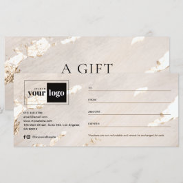 Lyxig modern presentcertifikat/voucher med guldbla