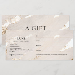 Lyxig modern presentcertifikat/voucher med guldbla