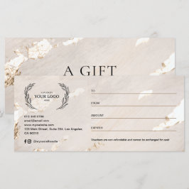 Lyxig modern presentcertifikat/voucher med guldbla