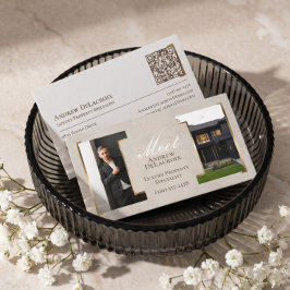 Lyxig Modern Professionell Fastighetsmäklare Foto Visitkort