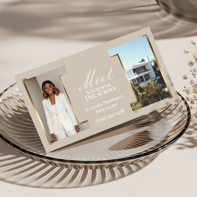 Lyxig Modern Professionell Fotokollage Elegant Visitkort (Luxury Modern Professional Photo Collage Elegant Business Card)