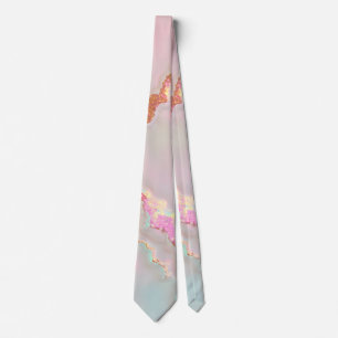 Lyxig Modern Rödlrosa Mjuk Mint Guld Kollektion Slips