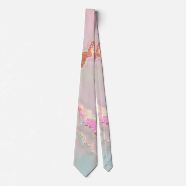 Lyxig Modern Rödlrosa Mjuk Mint Guld Kollektion Slips (Framsida)
