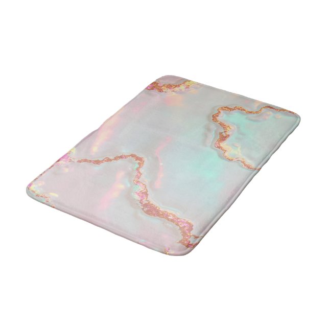 Lyxig Modern Rosa Mjuk Mint Guld Kollektion Badrumsmatta (Vinklad)