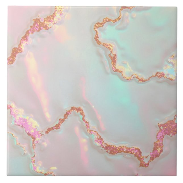 Lyxig Modern Rosa Mjuk Mint Guld Kollektion Kakelplatta (Framsidan)