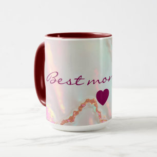 Lyxig Modern Rosa Mjuk Mint Guld Kollektion Mugg