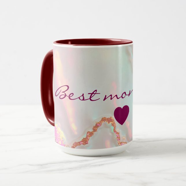 Lyxig Modern Rosa Mjuk Mint Guld Kollektion Mugg (Framsida vänster)