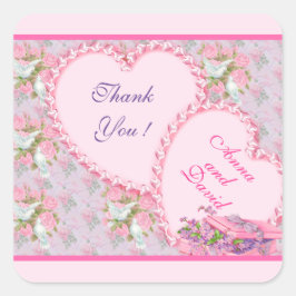 Lyxig Modern Rosa Ros Lägg Till Din Text Fyrkantig Fyrkantigt Klistermärke