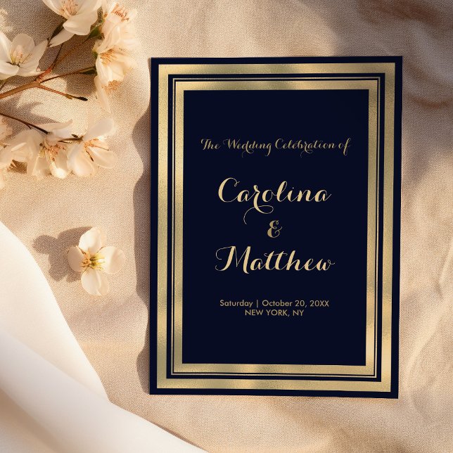 Lyxig modern stilren marinblå guld Program (Luxury stylish modern navy blue gold Program )
