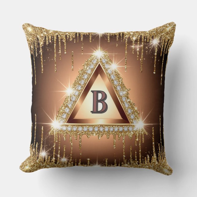 Lyxig Monogram Diamantram Design Kudde (Framsida)