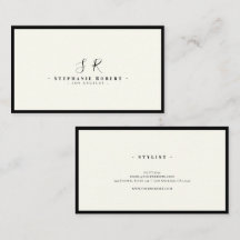 Lyxig Monogram Svart Elfenbensvit Chic Stilig