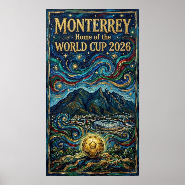 Lyxig Monterrey-fotbollskonst 2026 Stadionscen  Poster (Framsidan)