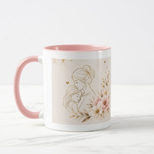 Lyxig Morsdagsmugg Guld Elegant Flora Mugg (Vänster)