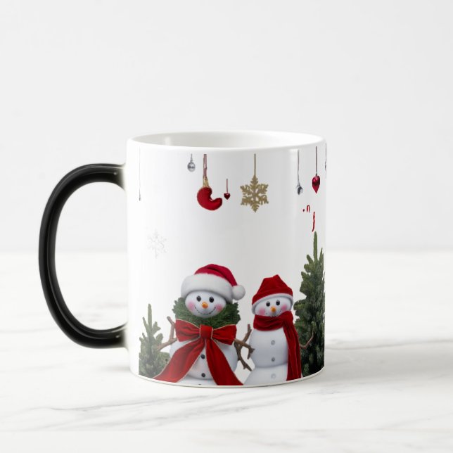 Lyxig Mr. & Mrs. Snömannen Färgväxlande Magisk Mug Mugg (Vänster)