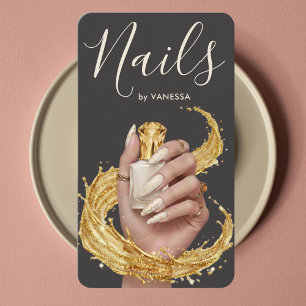 Lyxig nagelkonstnär Manikyrist Cloud Dancer Guld Visitkort