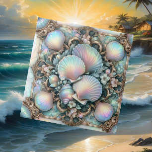 Lyxig nautisk inredning Opal Seashells Beach Hou Kakelplatta