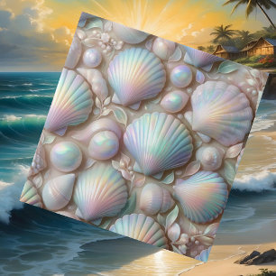 Lyxig nautisk inredning Opal Seashells Beach Hou Kakelplatta