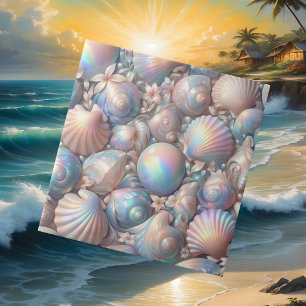 Lyxig nautisk inredning Opal Seashells Beach Hou Kakelplatta