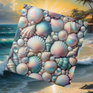 Lyxig nautisk inredning Opal Seashells Beach Hou Kakelplatta