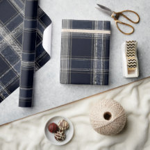 Lyxig Navy & Silver Tartan | Elegant Klassisk Plai