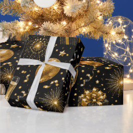 Lyxig Nyårsfirande Mönster Presentpapper