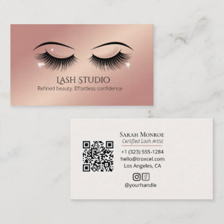 Lyxig ögonfransdesign med QR-kod Visitkort