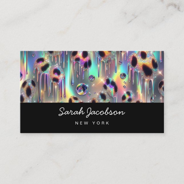 Lyxig Opal Iridescent Stil Visitkort (Framsida)