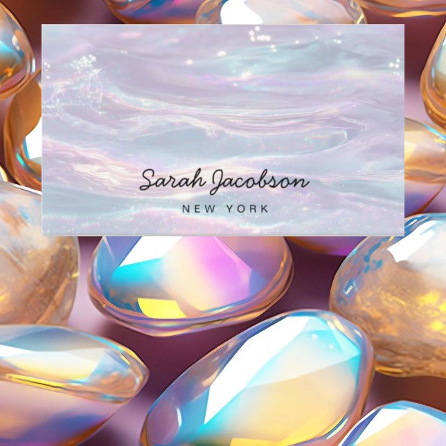 Lyxig Opal Iridescent Stil Visitkort (Skapare uppladdad)