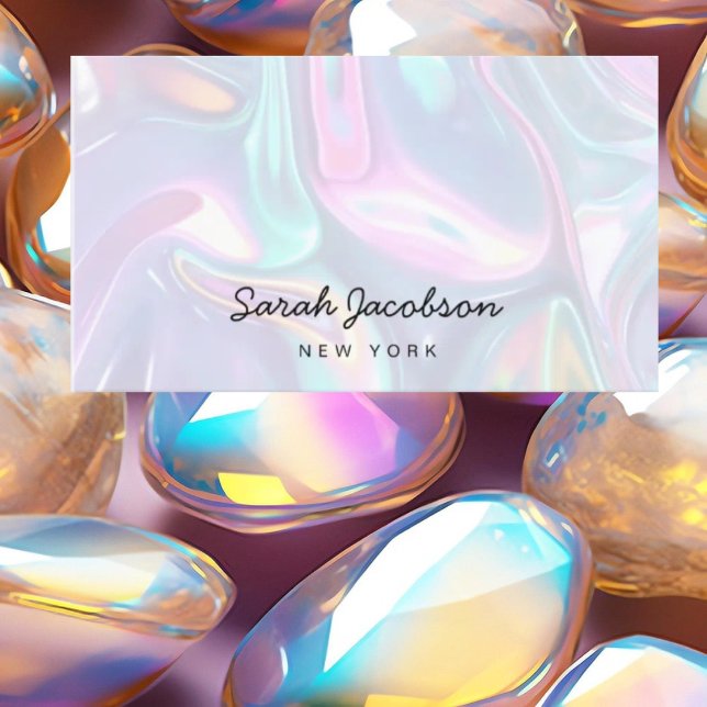 Lyxig Opal Iridescent Stil Visitkort (Skapare uppladdad)