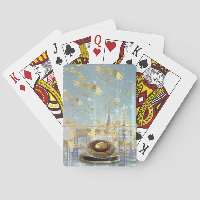Lyxig påskspelkort i folie casinokort (Baksidan)