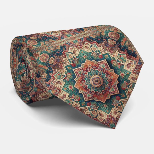 Lyxig persisk designerstil | Falsk siden halsduk Slips (Rullad)