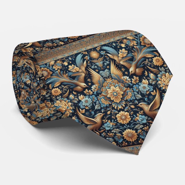 Lyxig persisk designerstil | Falsk siden halsduk Slips (Rullad)